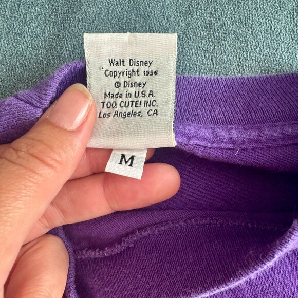 Vintage Fantasia Mickey Mouse Men's Shirt Large Purple Pocket Embroidered - Picture 3 of 3